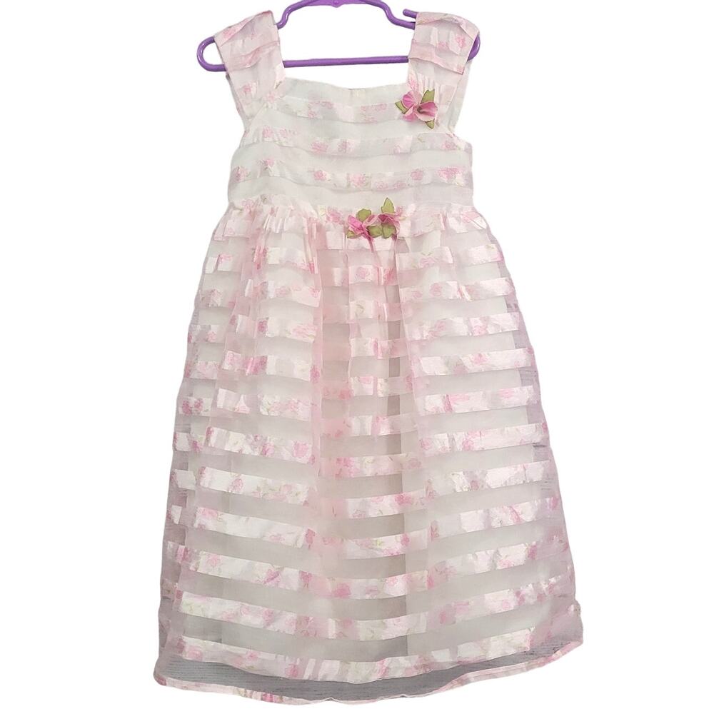 Perfectly Dressed Pink‎ Dress with Sheer Overlay Size 4T